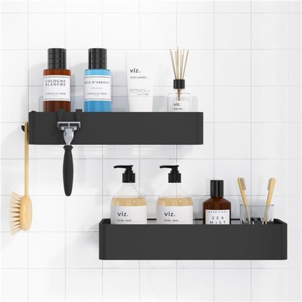 Large Shower Caddy 2 Pack Adhesive Bathroom Organizer Rustproof Stainless Steel